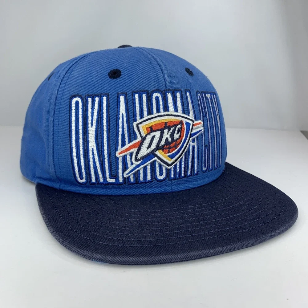 Oklahoma City OKC Thunder Blue Hat YOUTH Adidas NBA Basketball Snap OSFM Cap